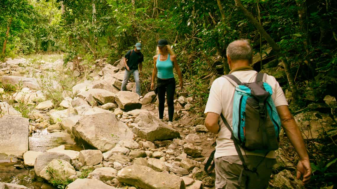 Turistas recorren uno de los senderos ecologicos de la Sierra del Escambray
