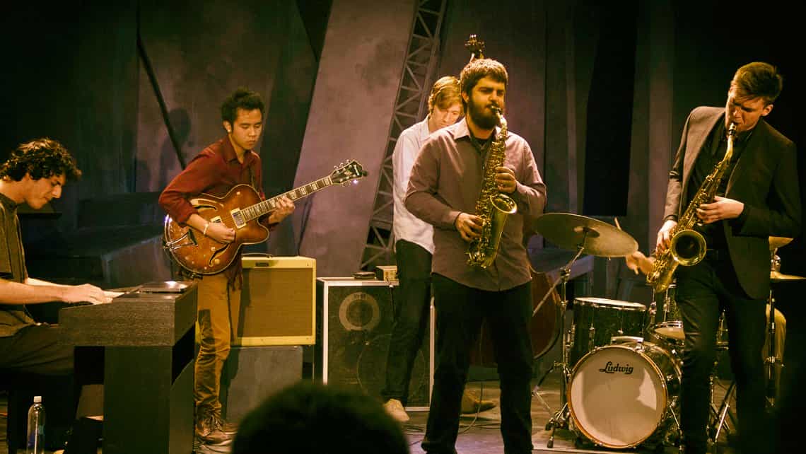 Quinteto de Jazz en actuacion durante el Jazz Plaza, festival de Jazz de La Habana