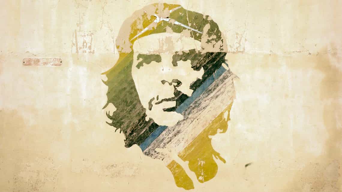 Grafitti con la imagen de Ernesto Guevara en un calle de Centro Habana