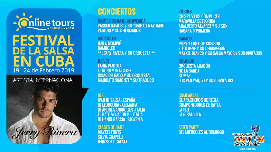 Calendario de actividades del Festival de la Salsa 2019 de La Habana