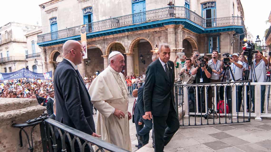 Papa Francisco durante su visita a La Habana