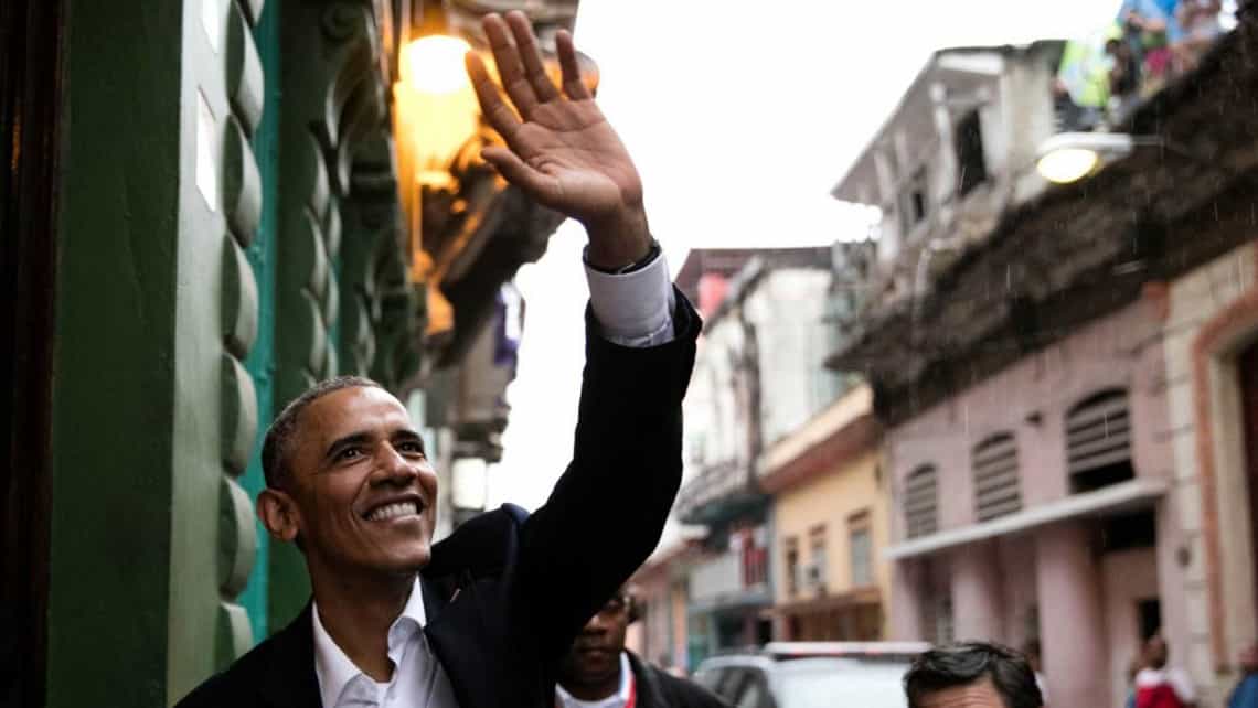 El entonces Presidente de los Estados Unidos, Barack Obama, en su visita a La Habana en el 2016