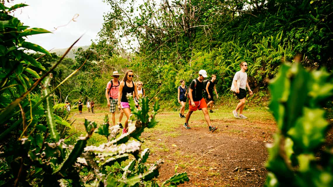 Viajeros recorriendo los senderos del Parque Humboldt
