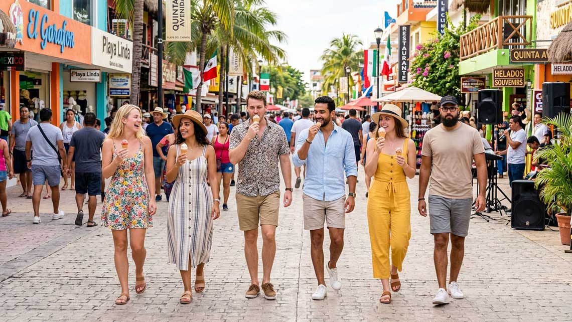 Quinta Avenida.  Playa del Carmen.